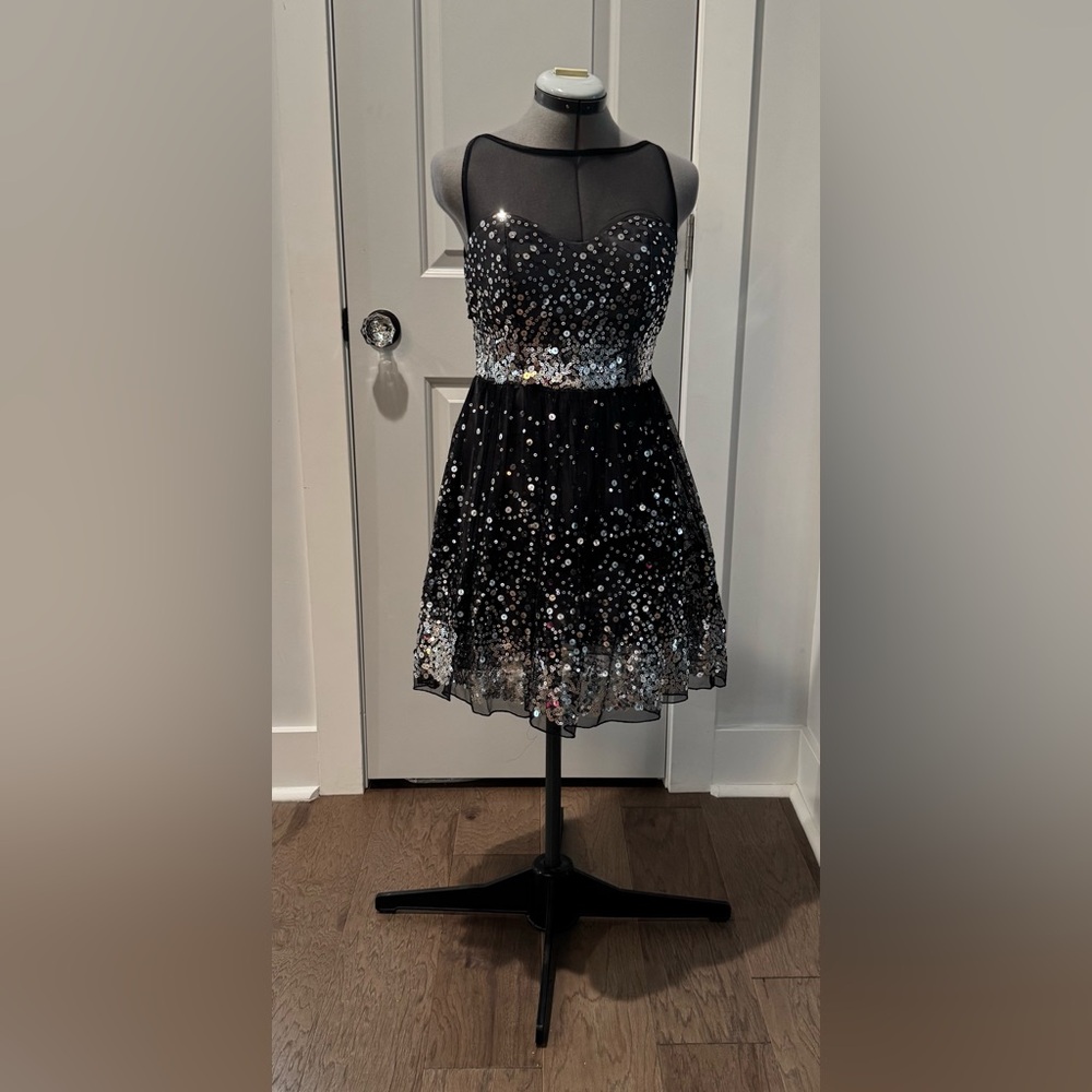 Ruby Rox Black and Silver Sparkle Party Dress
